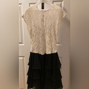 VINTAGE 80s Late Edition Ltd. Black & White Lace Party Dress